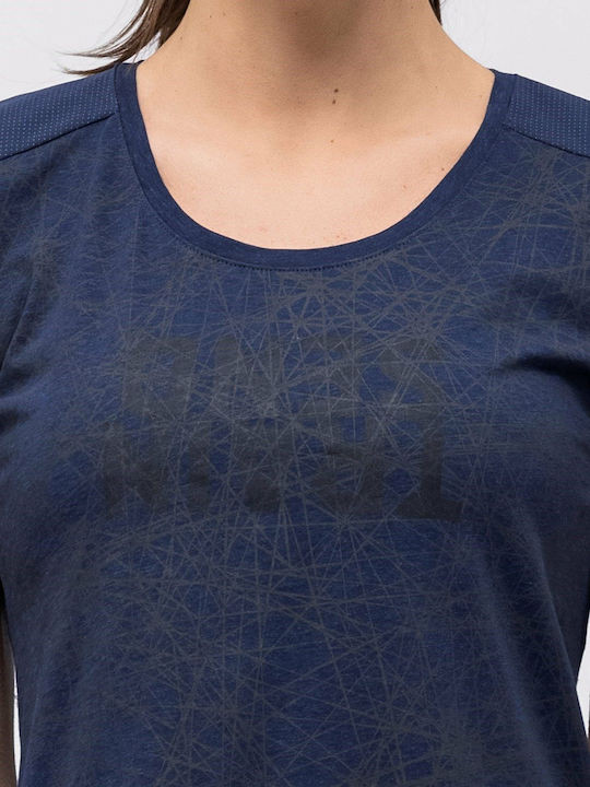 Alpine Hemp Print Γυναικείο T-shirt Μπλε
