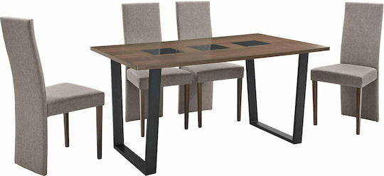 Seth Scaune Sala de mese Gri 2buc 45.5x50x100buc