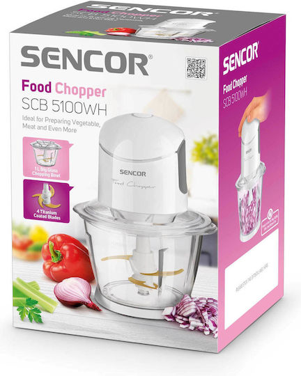Sencor Mini Chopper Multi 500W mit 1l Behälter Weiß