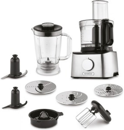 Kenwood Multipro Compact Multifunctional Food Processor 800W with Pot 2.1lt and Jug Blender Silver