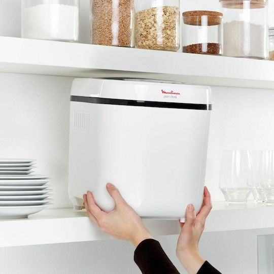 Moulinex Pain Dore Bread Maker 720W with Container Capacity 1000gr and 12 Baking Programs