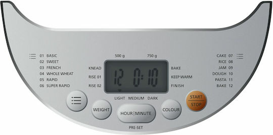 Steba BM 3 Αρτοπαρασκευαστής 540W Χωρητικότητας 750gr με 12 Προγράμματα