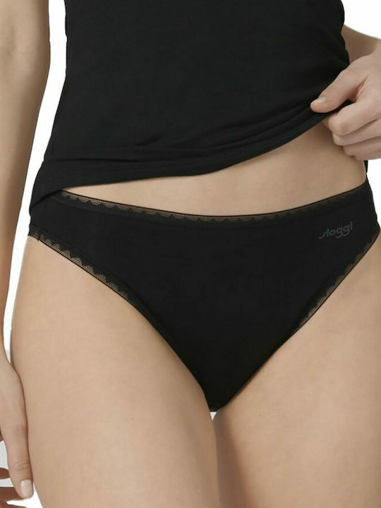 Go H Tai Βαμβακερά Γυναικεία Slip 2Pack Μαύρο