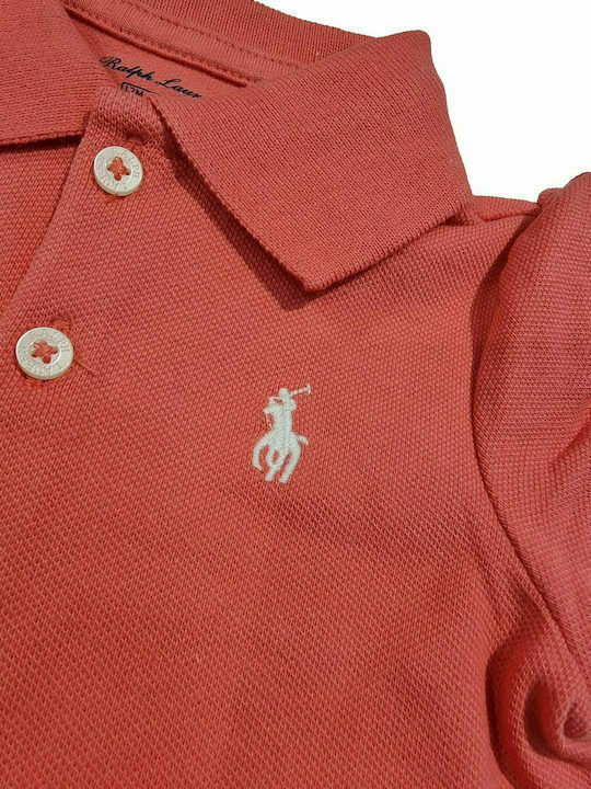 Ralph Lauren Mädchen Kleid Kurzärmelig Orange