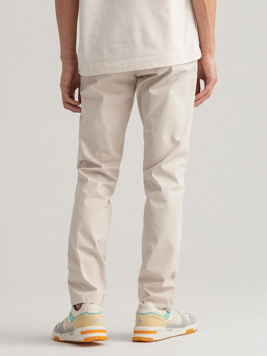 Hallden Trousers Chino Elastic in Slim Fit Beige