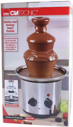 Clatronic Silver Chocolate Fountain with 3 Flats SKB 3248 170W 21x21x39cm