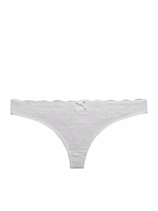 Dreams by Joyce Women's String with Lace White