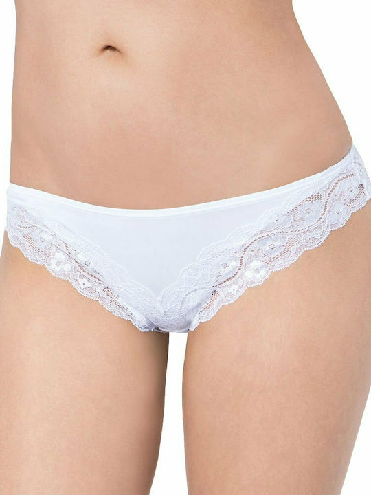 Triumph Lovely Micro Tai Damen Slip mit Spitze Weiß