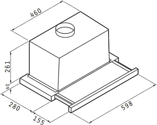 Pyramis Essential Turbo Συρόμενος Απορροφητήρας 60cm Inox