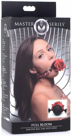 XR Master Series Full Bloom Φίμωτρο Silicone Ball Gag with Rose Red/Black