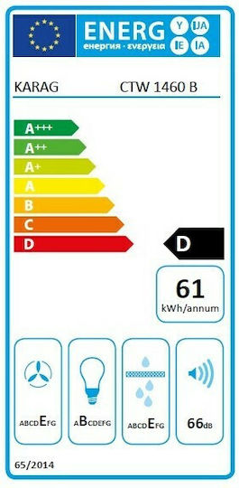 Karag Kamin-Dunstabzug 60cm Schwarz
