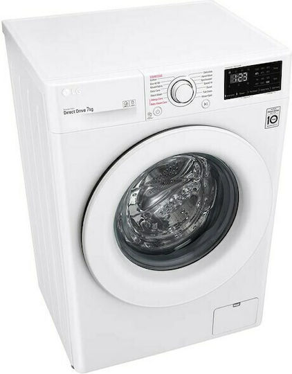 LG Πλυντήριο Ρούχων 7kg με Τεχνολογία Ατμού 1200 Στροφών Inverter Direct Drive F2WV3S7S3E