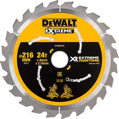 Dewalt Cutting Disc Extreme Runtime 216mm Cutting Disc Wood Hole Diameter 216mm with 24 Teeth 1pcs