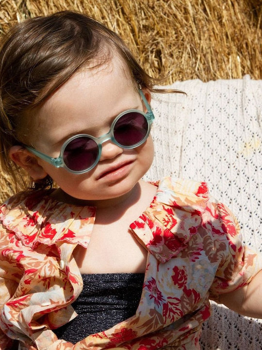 KiETLA Woam Round Kids Sunglasses Blue Sky for 2-4 Years