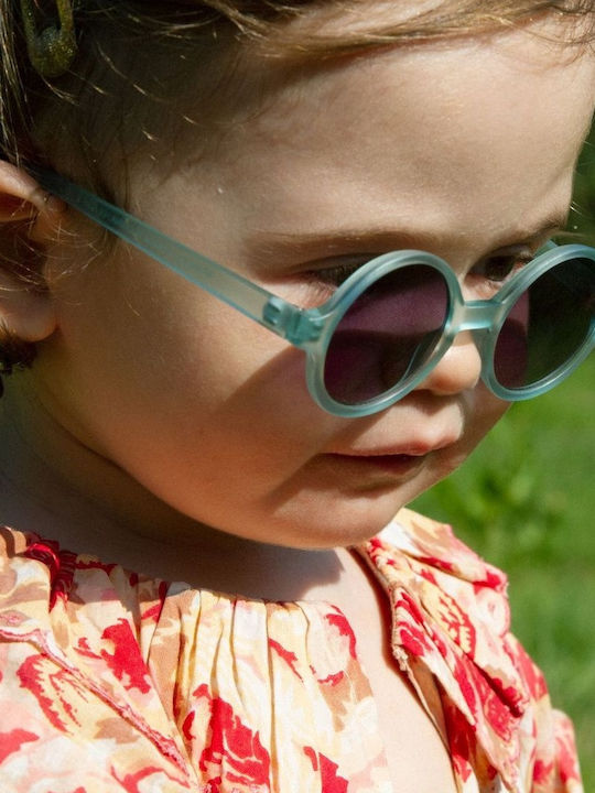 KiETLA Woam Round Kids Sunglasses Blue Sky for 4-6 Years
