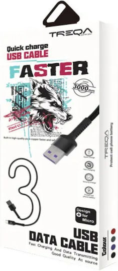 Treqa Braided USB 2.0 Cable USB-C male - USB-C Μαύρο 3m CA-8573