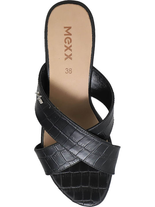 Ena Women's Leather Platform Wedge Sandals Black