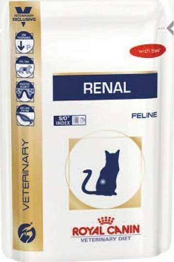 Royal Canin Renal Wet Food for Adult Cats in Pouches with Calf 12x85gr