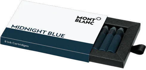 MontBlanc 8 Ανταλλακτικά Μελάνια για Πένα Midnight Blue