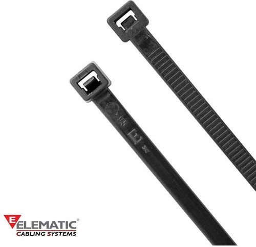 Elematic Δεματικά Καλωδίων Πλαστικά 200mmx4.8mm σε Μαύρο χρώμα (100τμχ) (5315/CUVE)