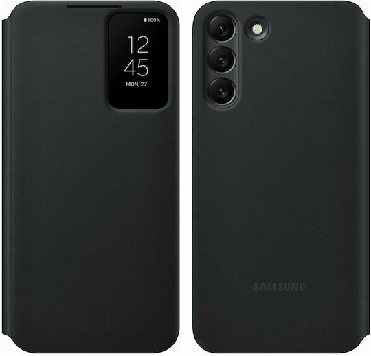 Samsung Husă Smart Clear View Cover Book din Plastic Neagră (Galaxy S22 5G)