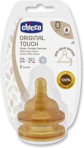 Chicco Original Touch Биберони от Каучук за 0+ месеца 2бр