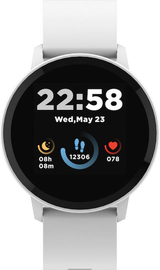 Canyon Lollypop SW-63 43mm Waterproof Smartwatch with Heart Rate Monitor (White)
