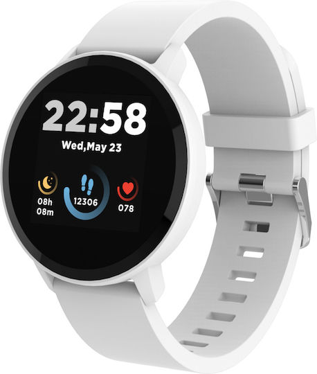 Canyon Lollypop SW-63 43mm Waterproof Smartwatch with Heart Rate Monitor (White)