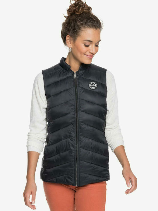 Kurz Damen Ärmellos Puffer Jacke Anthracite