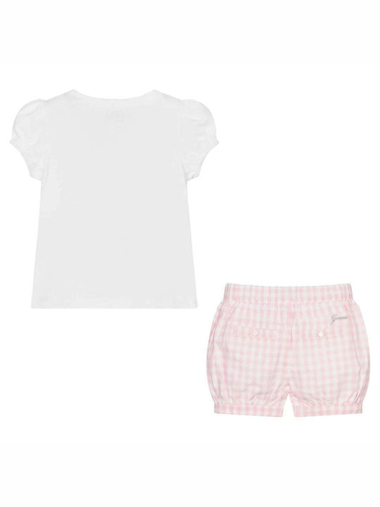 Guess Kinder Set mit Shorts Sommer 2Stück Weiß