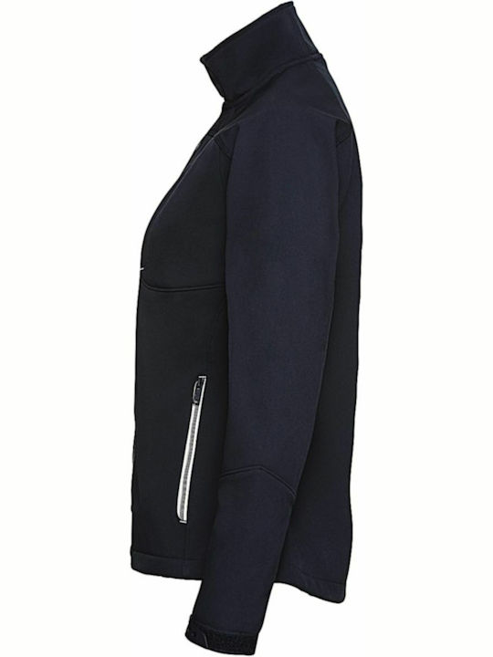Bionic R-410F-0 Women's Short Sports Softshell Jacket Waterproof and Windproof for Winter Navy Blue