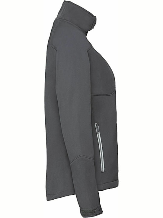 Bionic R-410F-0 Women's Short Sports Softshell Jacket Waterproof and Windproof for Winter Gray