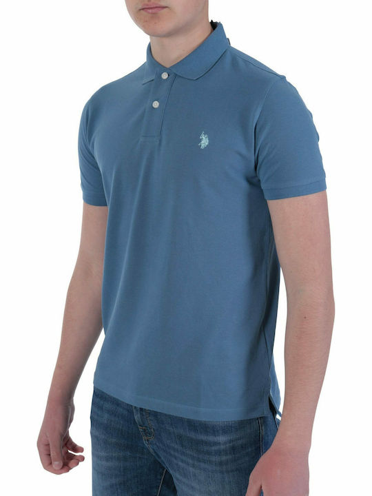 Institutional Polo Short Sleeve Blue T-Shirt