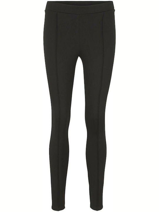 Frauen Lang Leggings Hochgeschnitten Schwarz