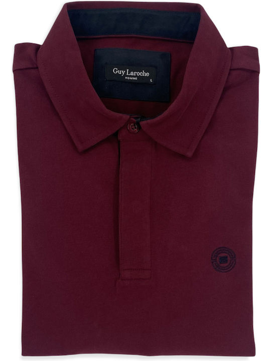 Guy Laroche GL2129503 Men's Long Sleeve Blouse Polo Burgundy GL2129503-5