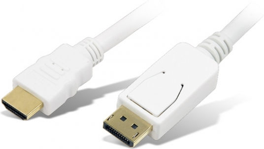LogiLink Cablu DisplayPort - HDMI de sex masculin 2m Alb (CV0055)