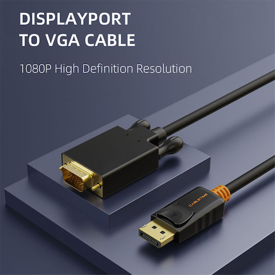 Cabletime Cable DisplayPort male - VGA male 1080p 3m Μαύρο