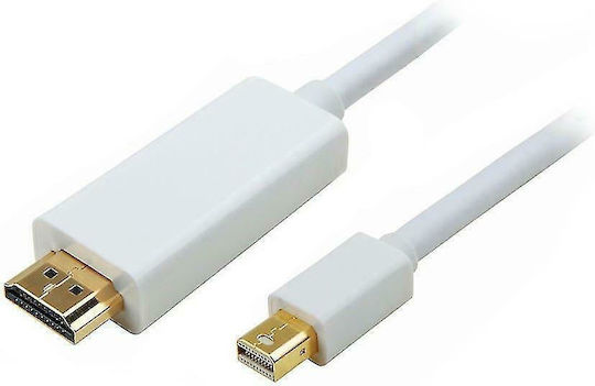 Cabletime Cable mini DisplayPort male - HDMI male 4K 1.8m Λευκό