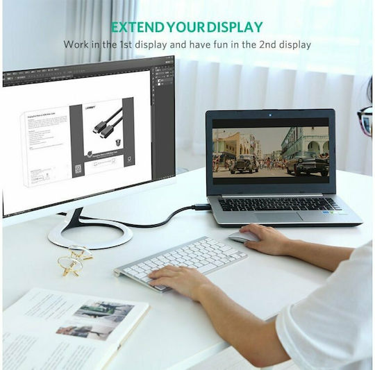 Ugreen Cable DisplayPort male - HDMI male 3m Μαύρο (10203)