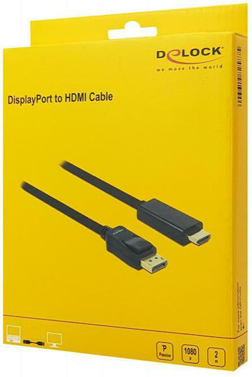 DeLock DisplayPort Cable DisplayPort male - HDMI male 2m (82587)