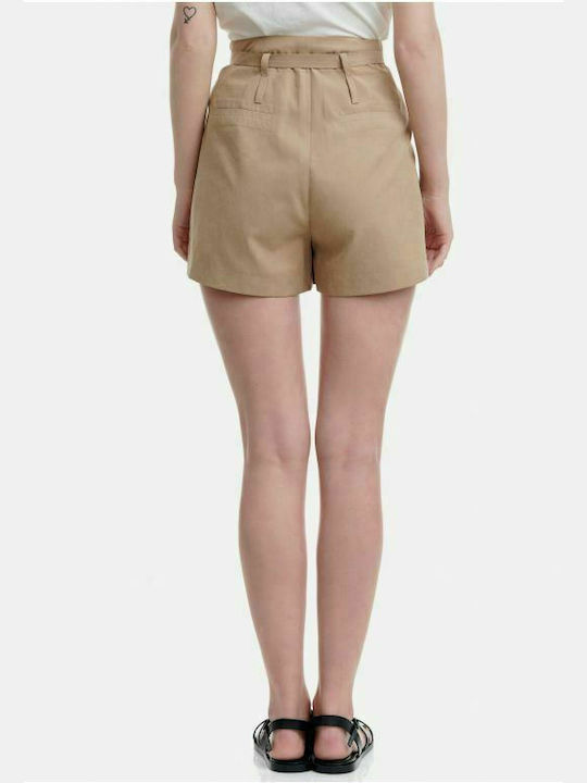 Funky Buddha Women's High-waisted Shorts Beige