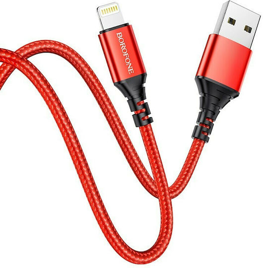 Borofone BX54 Braided USB to Lightning Cable Κόκκινο 1m