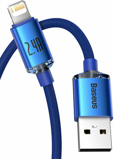 Baseus Crystal Shine Плетена USB-A към Lightning кабел Син 2м (CAJY000103)
