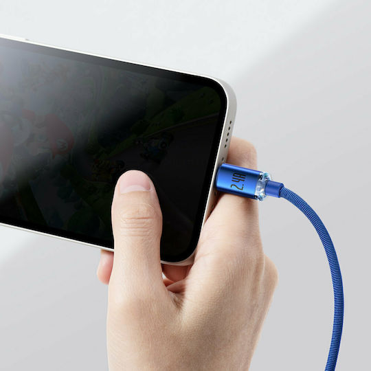 Baseus Crystal Shine Плетена USB-A към Lightning кабел Син 2м (CAJY000103)