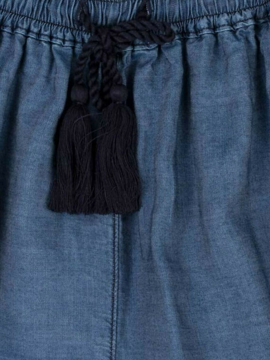 Pantaloni Scurți Pentru Femei Talie Înaltă Albastru