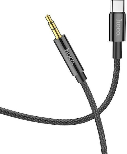 Hoco UPA19 Braided USB 2.0 Cable USB-C Male - 3.5mm Black 1m HOC-UPA19c-BK