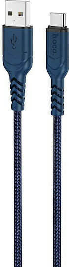 Hoco Victory X59 Braided USB 2.0 Cable USB-C male - USB-A Μπλε 1m