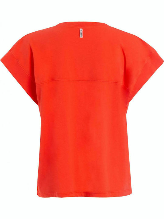 Γυναικείο T-shirt Πορτοκαλί με Στάμπα