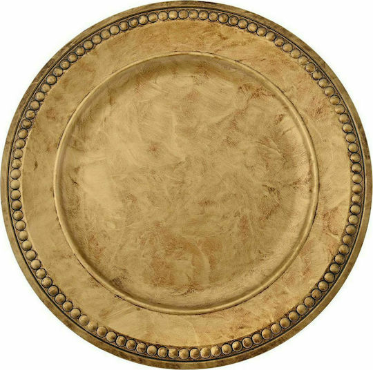 Iliadis Platou Decorativ Rotundă Plastic Golden 1buc 33x33buc