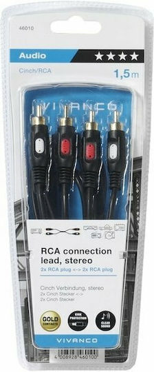 Vivanco Cablu RCA de Sex Masculin - RCA de Sex Masculin 1.5m 46010